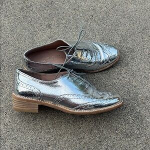 Stuart Weitzman Silver Oxford Shoes for Women